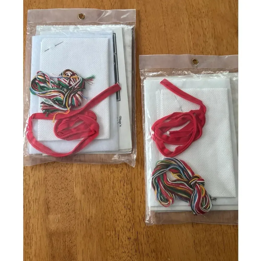 Wee Winsomes Christmas Cross Stitch Stocking Kits Set of 2 For Boy and Girl 9